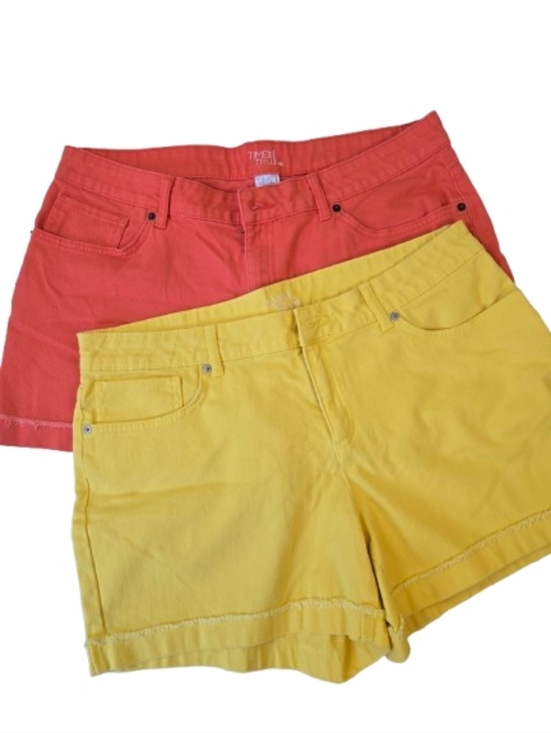 Time and Tru Pants - 2 Time and Tru Denim Shorts Bundle Size 16 Yellow and Coral